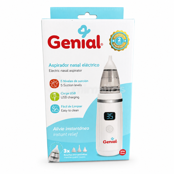 Aspirador Nasal Eléctrico Genial para Bebé Recargable USB