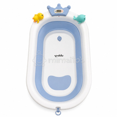 Bañera ALTA plegable con organizador, termómetro, juguetes Coronita