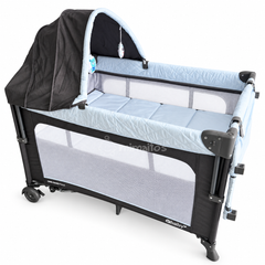 Cuna Corral y Colecho 3 en 1 eBaby Toldillo alto y mecedora