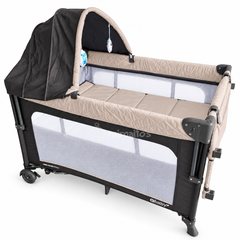 Cuna Corral y Colecho 3 en 1 eBaby Toldillo alto y mecedora