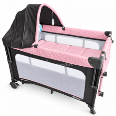Cuna Corral y Colecho 3 en 1 eBaby Toldillo alto y mecedora