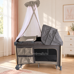 Cuna Corral y Colecho 3 en 1 eBaby Napy Toldillo alto y mecedora