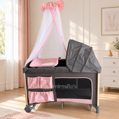 Cuna Corral y Colecho 3 en 1 eBaby Napy Toldillo alto y mecedora