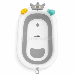 Bañera ALTA plegable con organizador, termómetro, juguetes Coronita
