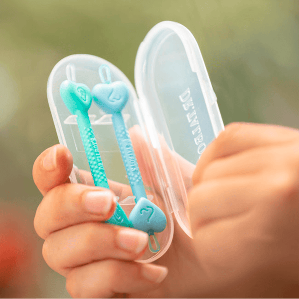 Paquete De 2 Limpiadores De Oídos Y Nariz Con Estuche Azul Y Aqua - Nuby