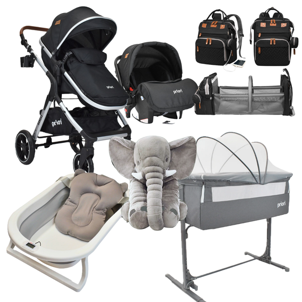 Combo Coche Kansas Portabebe Colecho Bañera Elefante Pañalera