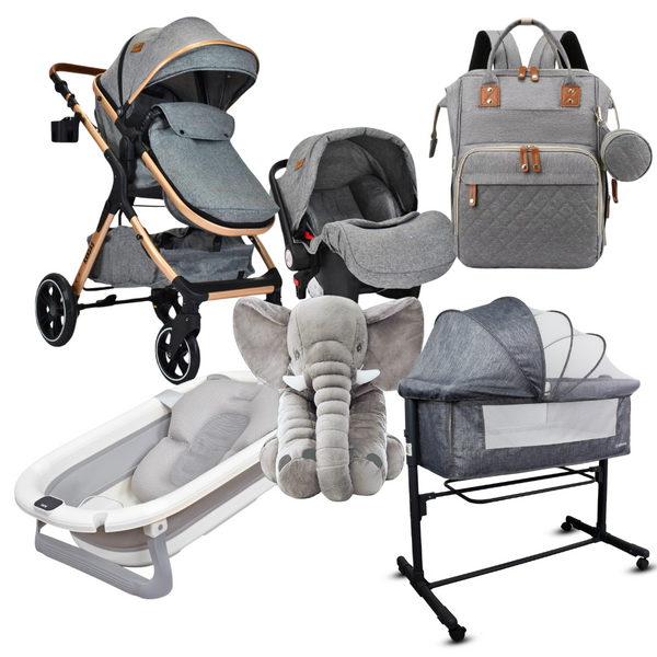 Combo Coche Kansas Portabebe Colecho Bañera Elefante Pañalera