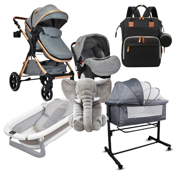 Combo Coche Kansas Portabebe Colecho Bañera Elefante Pañalera