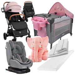 ¡COMBO NOVA! Coche Maleta +Silla de Carro + Corral Colecho + Colchón + Sábana +Plástico+Elefante