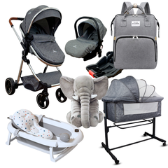 Combo Coche Onix Portabebe Colecho Bañera Elefante Pañalera