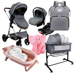 Combo Coche Onix Portabebe Colecho Bañera Elefante Pañalera