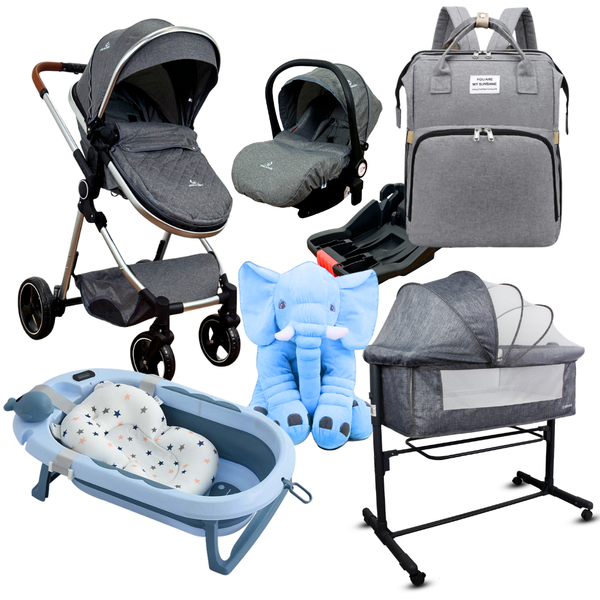 Combo Coche Onix Portabebe Colecho Bañera Elefante Pañalera