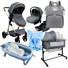 Combo Coche Onix Portabebe Colecho Bañera Elefante Pañalera