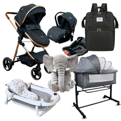 Combo Coche Onix Portabebe Colecho Bañera Elefante Pañalera