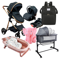 Combo Coche Onix Portabebe Colecho Bañera Elefante Pañalera