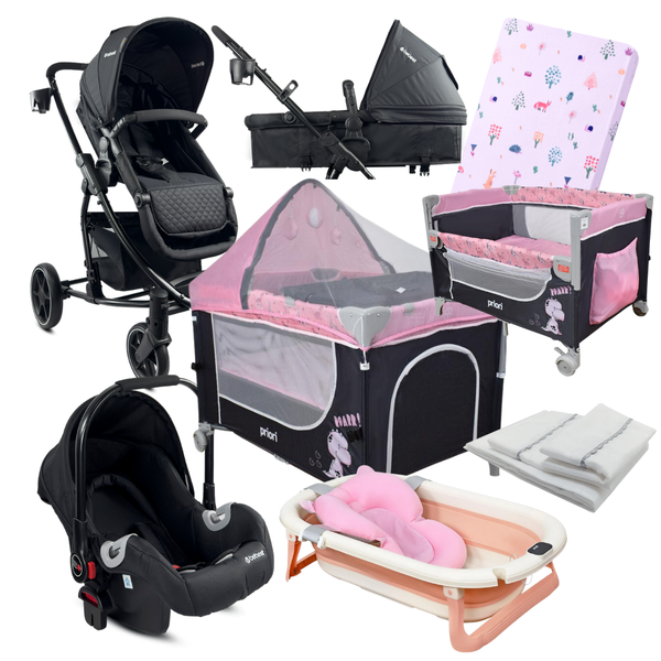 ¡COMBO! Coche Prima 4 en 1 Corral Colecho Bañera Colchoneta Sábana Plástico