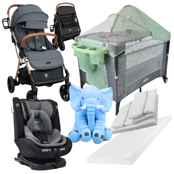 ¡COMBO NOVA! Coche Maleta +Silla de Carro + Corral Colecho + Colchón + Sábana +Plástico+Elefante
