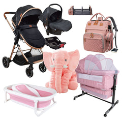 Combo Coche VENTURA (Onix) Portabebe Colecho Bañera Elefante Pañalera