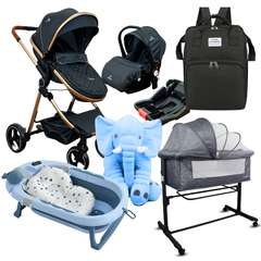 Combo Coche Onix Portabebe Colecho Bañera Elefante Pañalera