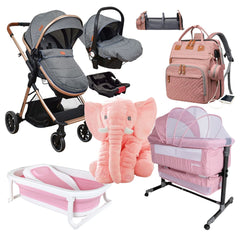 Combo Coche VENTURA (Onix) Portabebe Colecho Bañera Elefante Pañalera