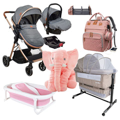 Combo Coche VENTURA (Onix) Portabebe Colecho Bañera Elefante Pañalera