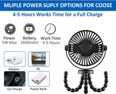 Ventilador portatil para coche y/o cuna con trípode flexible Genial