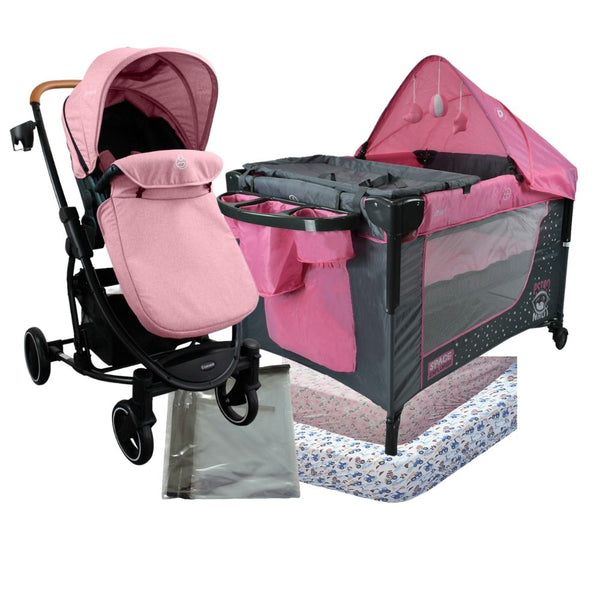 Combo Coche Moisés Corral Colecho Colchoneta Sábana Plástico