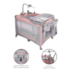 Cuna Corral Bebé Movil Y Organizador Premium Baby Toronto