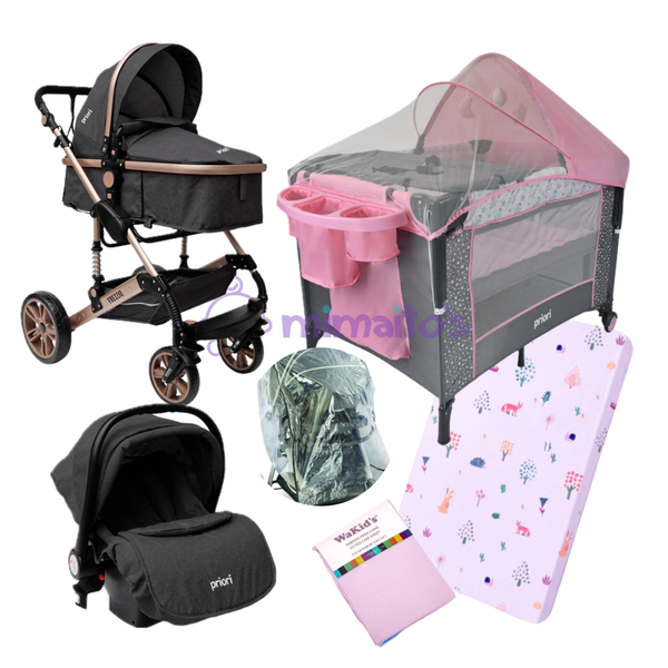 ¡COMBO! Coche Frezzio 4 en 1 Corral Colecho Colchoneta Sábana Plástico