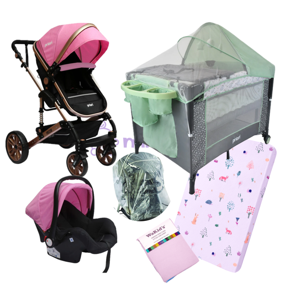 ¡COMBO! Coche Frezzio 4 en 1 Corral Colecho Colchoneta Sábana Plástico