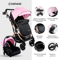 Coche Moises Travel System Gold Lx Con Huevito Bebesit