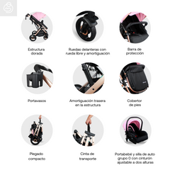 Coche Moises Travel System Gold Lx Con Huevito Bebesit