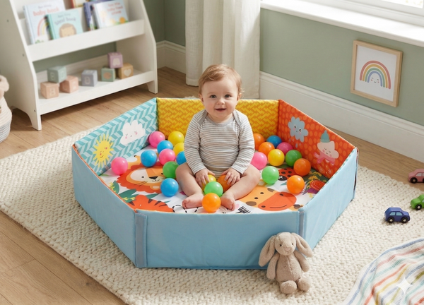 Gimnasio de Actividades y Piscina de pelotas con 30 pelotas Premium Baby