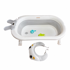 Bañera plegable con termómetro, hamaca, visera y desagüe