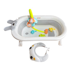 Combo Bañera Plegable Con Ducha Cojín Vicera Termómetro y Juguetes