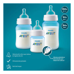 Set X 3 Teteros Anticólico de 4, 9 Y 11 Onzas Avent Azul