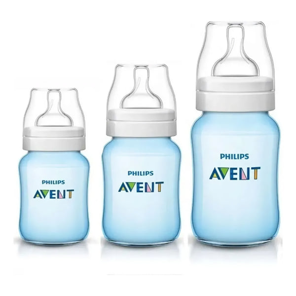 Set X 3 Teteros Anticólico de 4, 9 Y 11 Onzas Avent Azul
