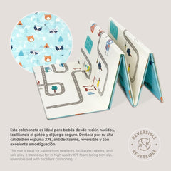 Tapete Plegable Gateo Bebe Extra Grande Doble Faz Portátil 2 x 1,80 metros