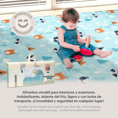 Tapete Plegable Gateo Bebe Extra Grande Doble Faz Portátil 2 x 1,80 metros