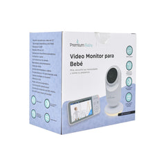 Monitor de Video Bebé Pantalla 3,5" Vision Nocturna Sensor de temperatura Premium Baby