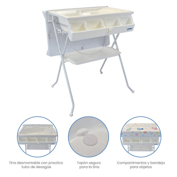 Bañera Bali Mueble Priori Plegable Con Cambiador
