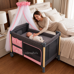 Cuna Corral y Colecho 3 en 1 eBaby Napy Toldillo alto y mecedora