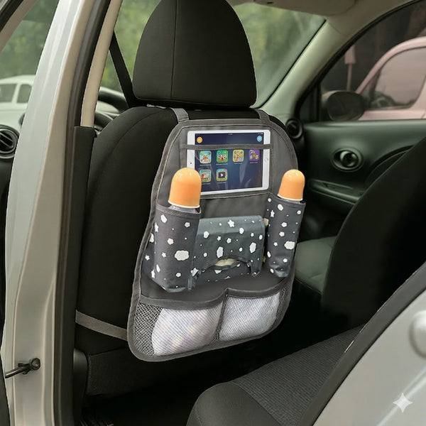 Organizador para el asiento trasero del carro con porta tablet y/o celular