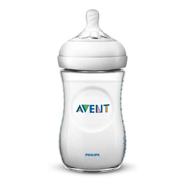 Tetero Avent 9 Oz Natural 2.0 Transparente Con Chupo 1m+